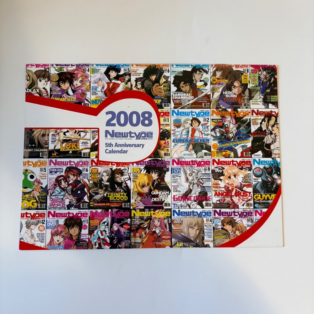 Newtype USA Calendar 2008 5th Anniversary Anime Collage Art Collectible NEW